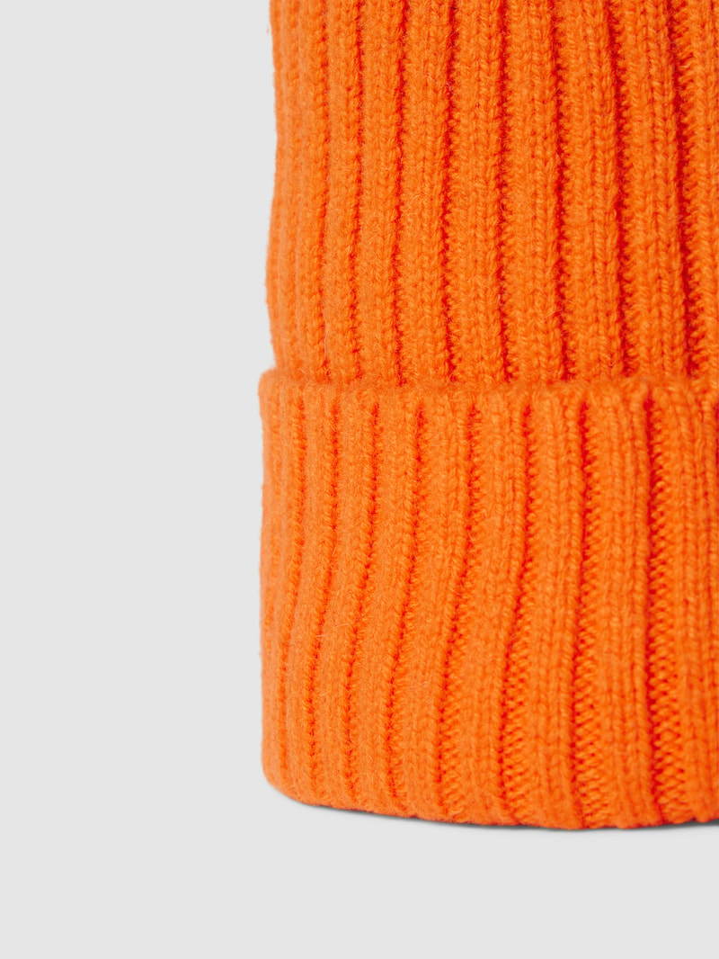 Beanie mit breitem Umschlag in orange