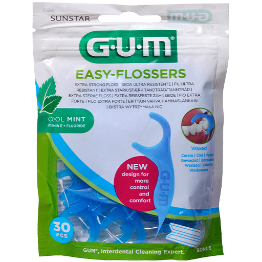 GUM Easy-Flossers Zahnseidesticks gewachst   Reise-Etui  30 St