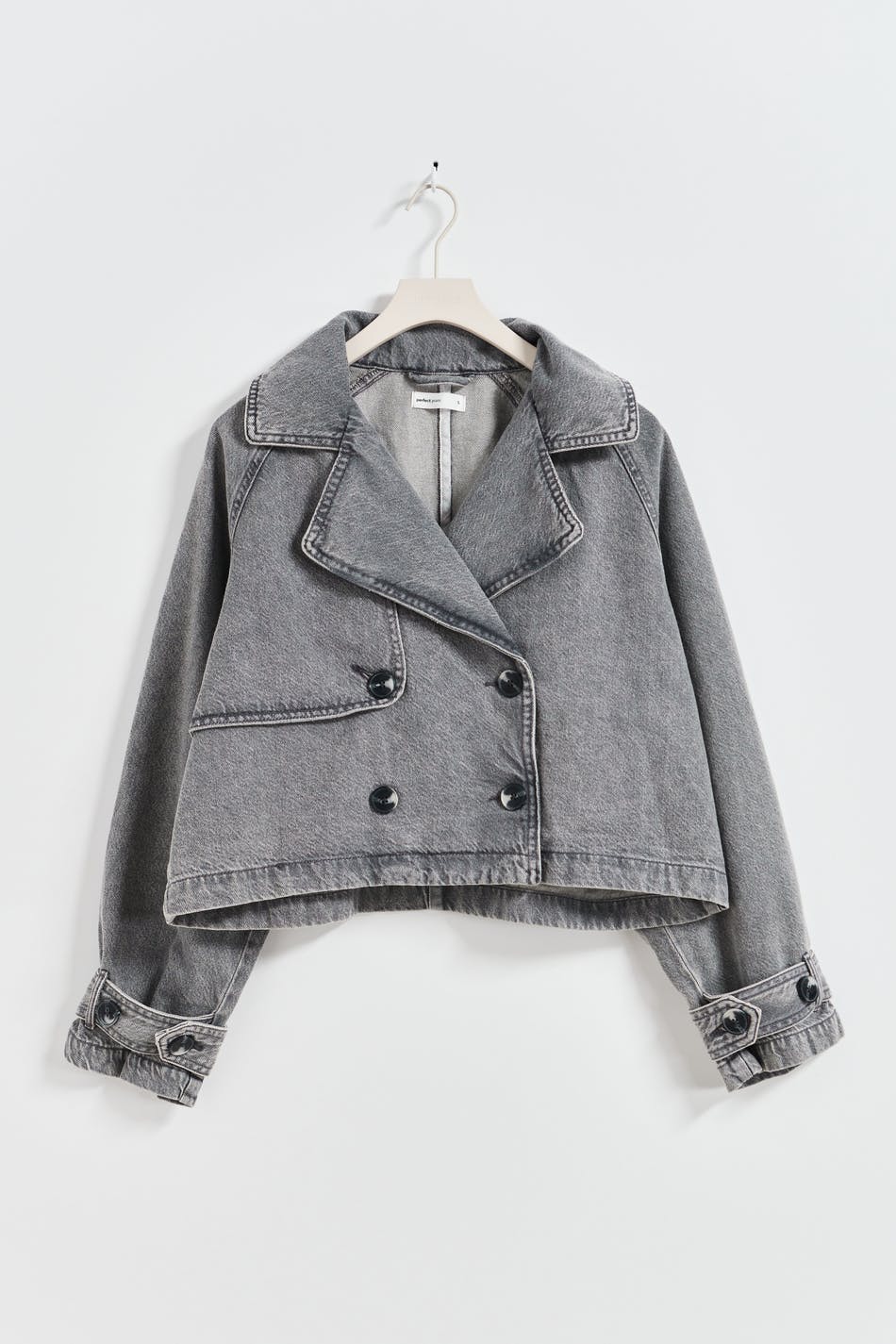 Denim short trench coat