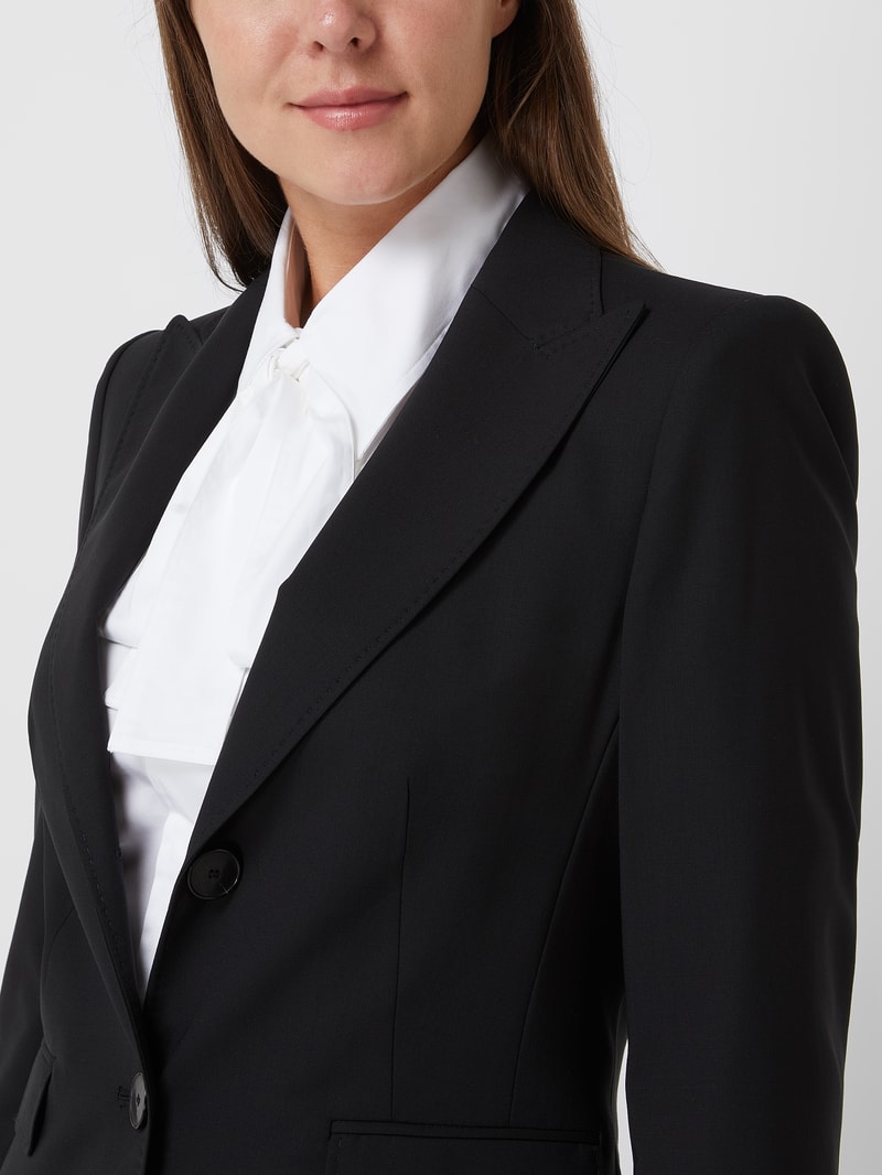 Blazer aus Schurwollmischung in schwarz