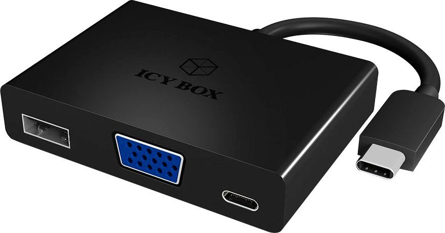 ICY BOX ICY BOX Combo Adapter für Notebooks USB-C zu USB, VGA und USB-C Computer-Adapter