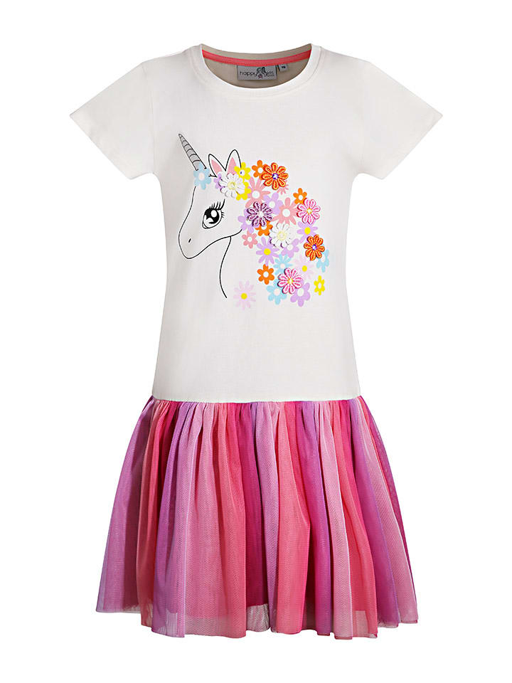 happy girls by Eisend Kleid in Weiß/ Pink/ Lila günstig kaufen