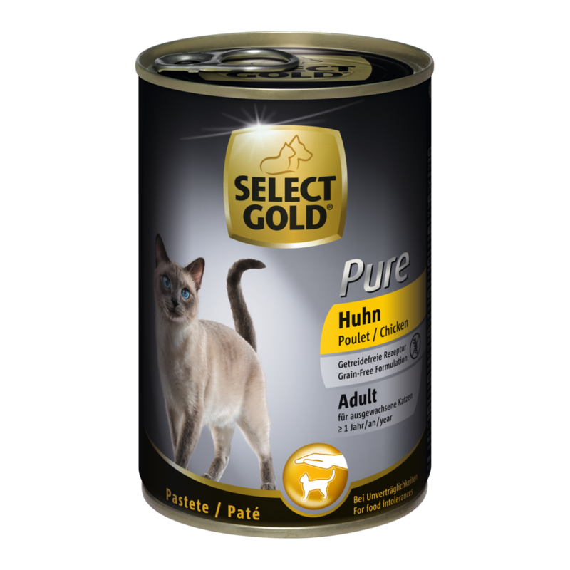 SELECT GOLD Nassfutter SELECT GOLD Pure Adult Paté Huhn 24x400 g