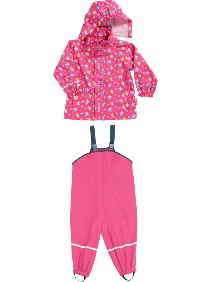 Playshoes Regen-Set Sterne allover in Pink günstig kaufen