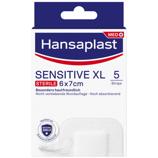 HANSAPLAST Sensitive Wundverband steril 6x7 cm  5 St  Pflaster