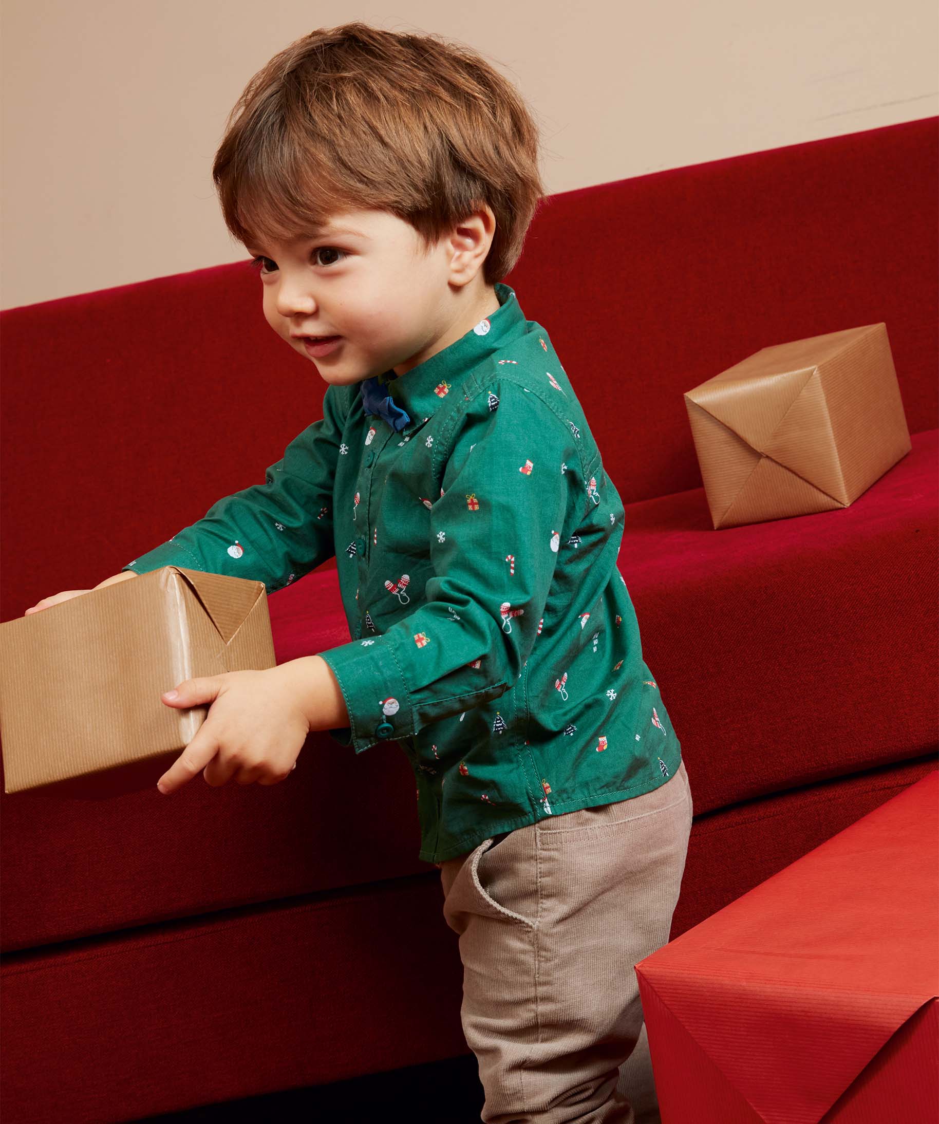 Chemise bébé Garçon à motifs de Nol avec noeud papillo... vert | GEMO