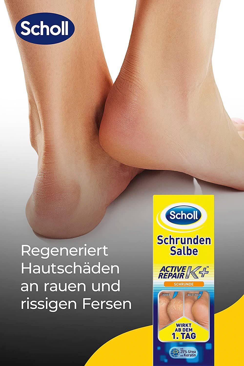 Scholl Fußcreme Active Repair K+, Schrunden Salbe