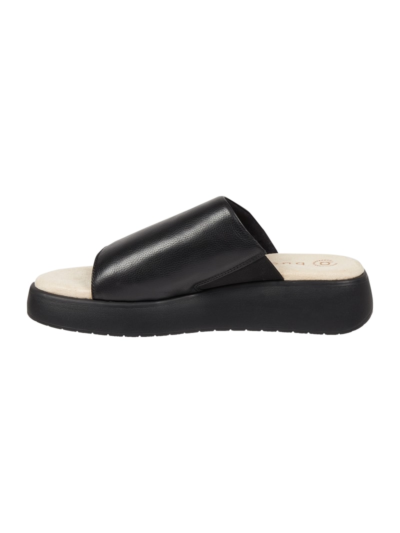 Pantolette aus Leder in schwarz