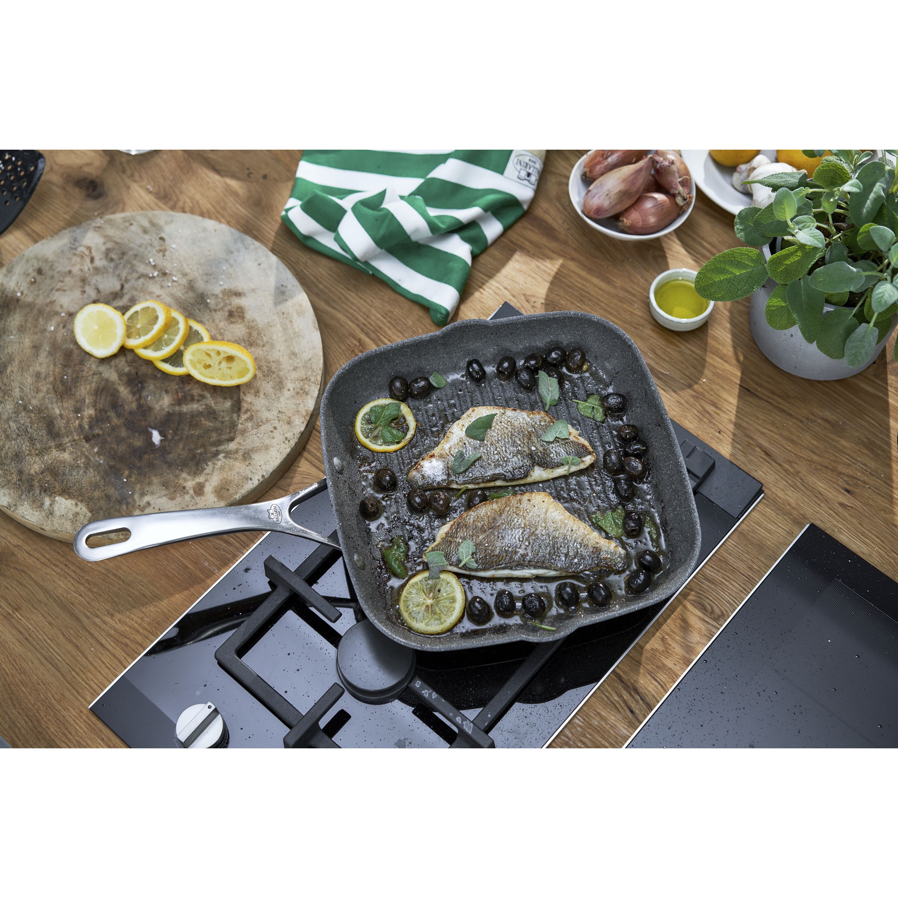 Grillpfanne 28 x 28 cm, Aluminium
