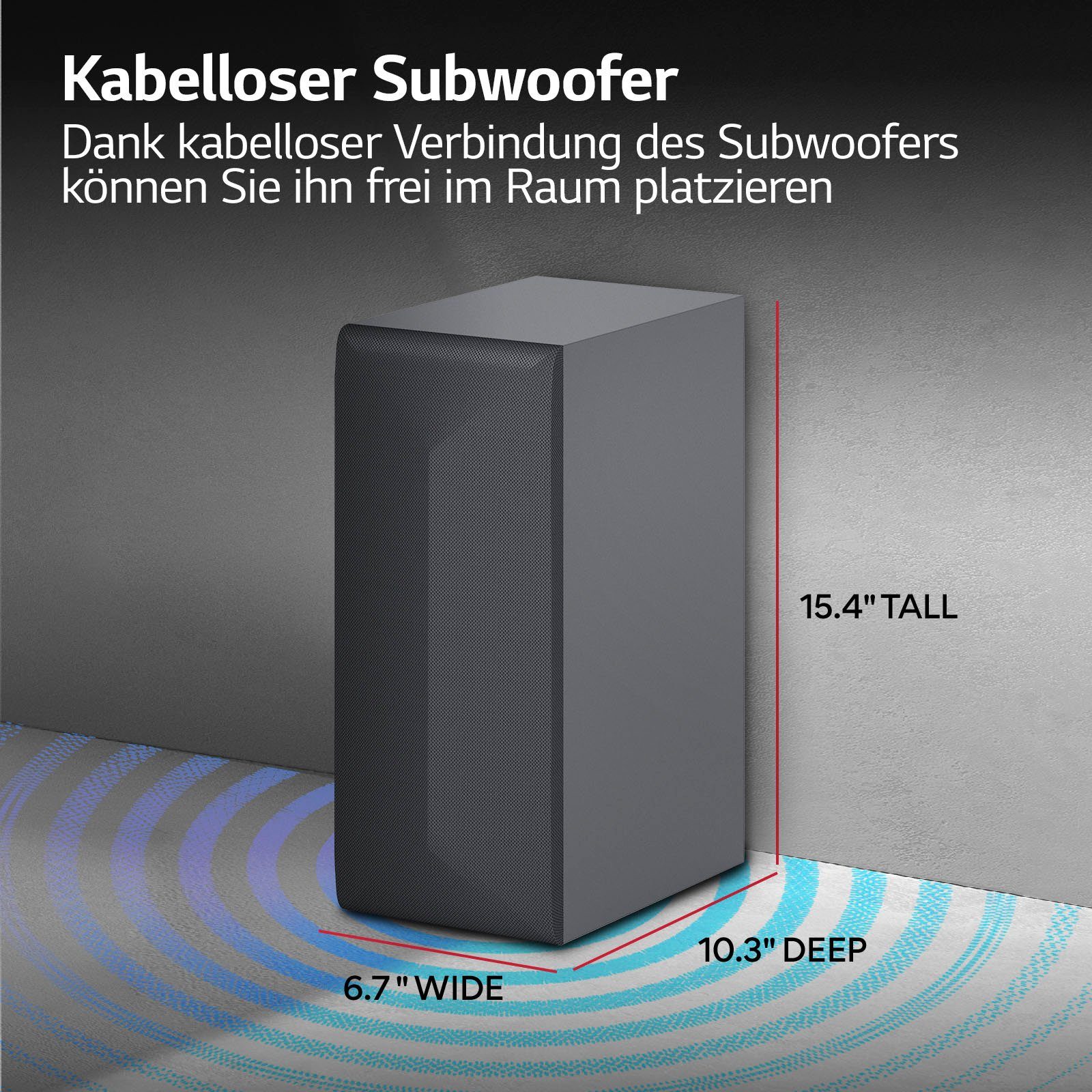 LG DS40Q 2.1 Soundbar (Bluetooth, 300 W, AI Sound Pro,Hi Res Audio,TV Soundmode Share,kabelloser Subwoofer)