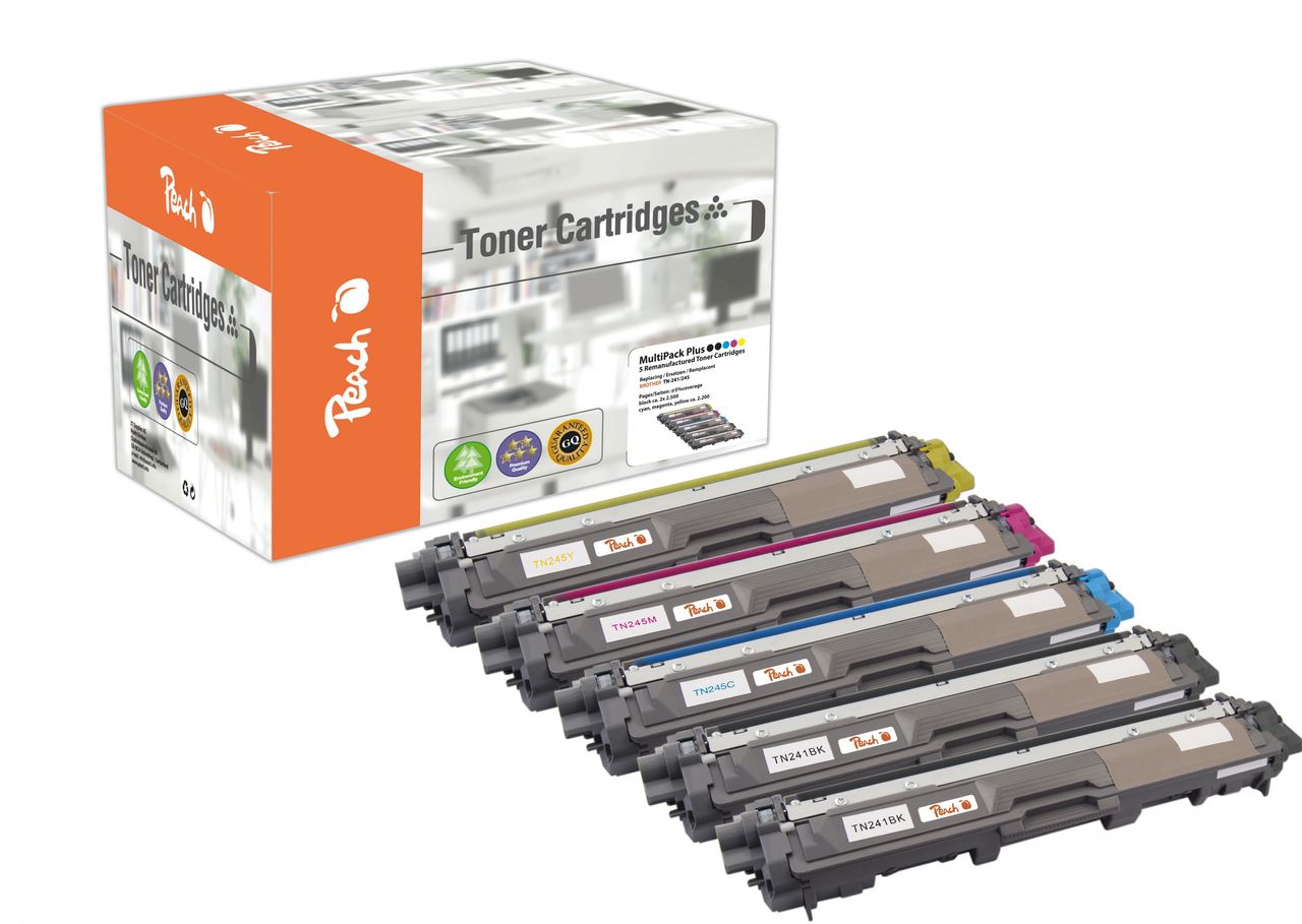 Peach Spar Pack Plus Tonermodule ersetzt Brother TN-241BK, TN-245