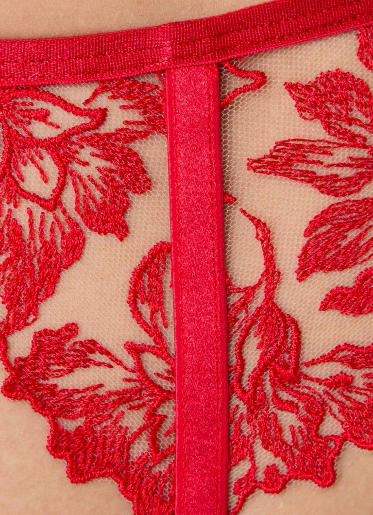 Bluebella Samara mesh garter belts with embroidery