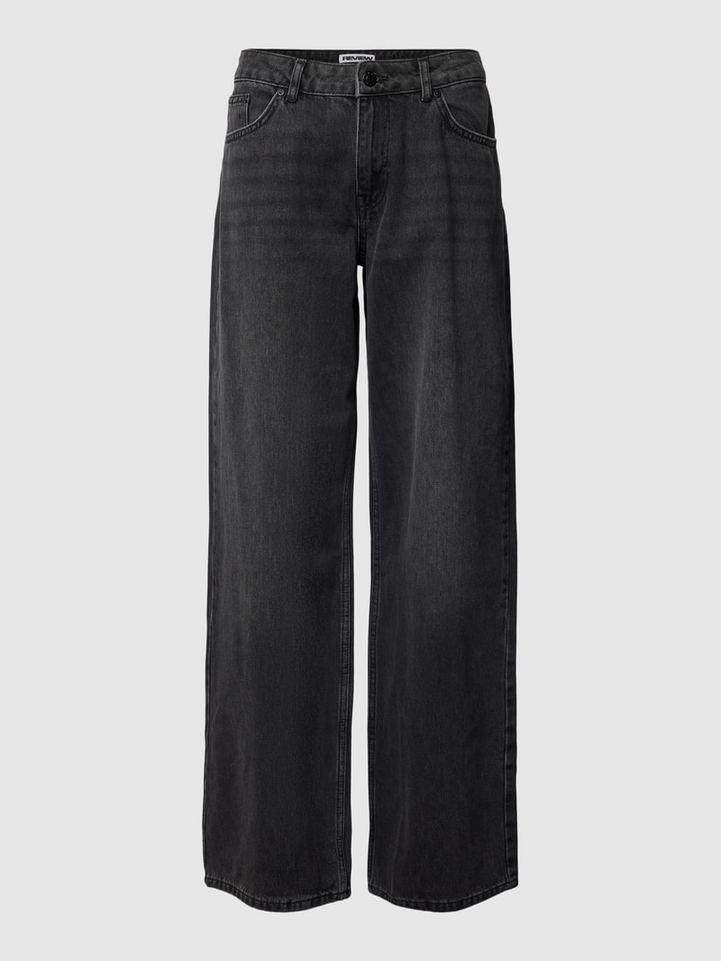 Straight Fit Jeans im 5-Pocket-Design in schwarz