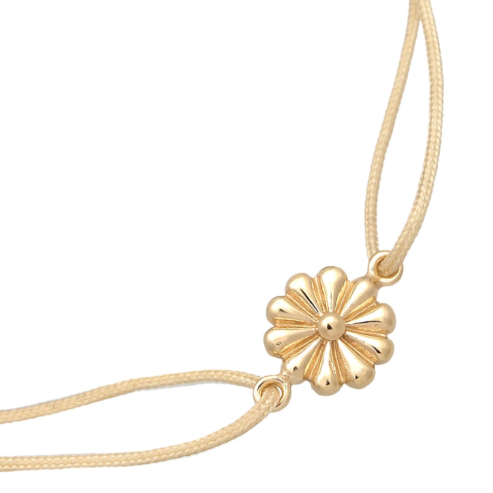 Elli Elli Bracelet Femmes pendentif fleur avec nylon en argent sterling 925 plaqué or Bracelet