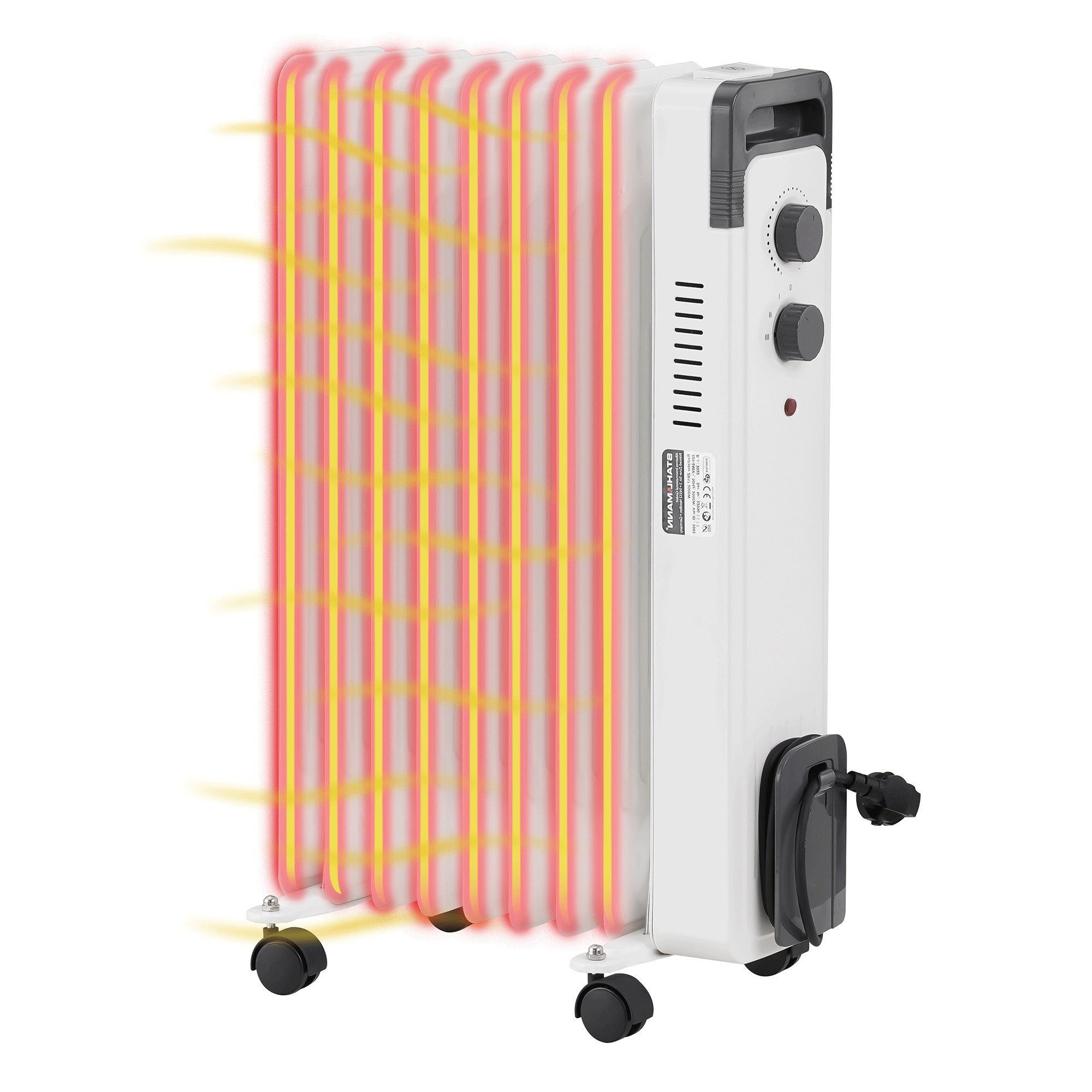 Stahlmann Heizgerät STAHLMANN Radiator Elektroheizung ZR17, 1500 W, Heizung Elektrisch mit Thermostat und 3 Heizstufen, Heizgerät