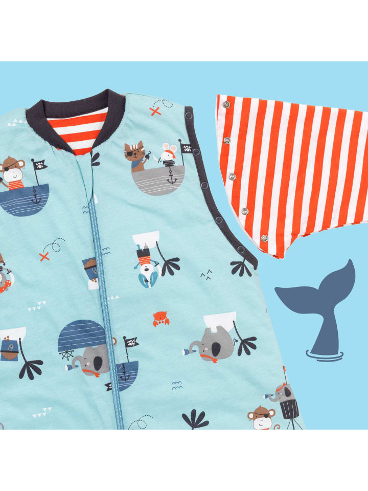 Schlummersack Babyschlafsack, 2.5 TOG in Hellblau-Rot günstig kaufen