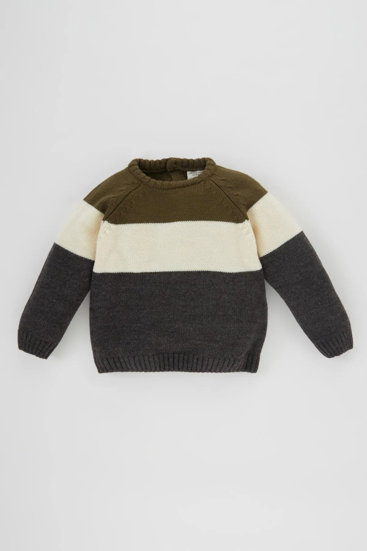 DeFacto  Baby-Jungen-Pullover mit Rundhalsausschnitt und Farbblockdesign