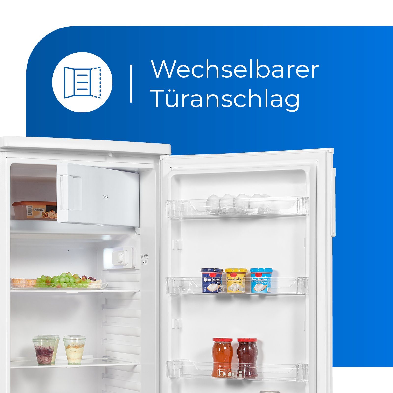 exquisit Kühlschrank KS315-3-H-040F, 143 cm hoch, 55 cm breit, XL-Kühlschrank mit 218 Liter Nutzinhalt