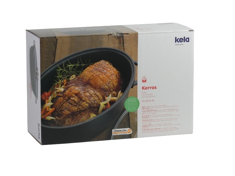 kela Aluguss Bräter Kerros mit Deckel 8 L