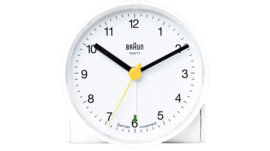 BRAUN Quarzwecker rund weiß