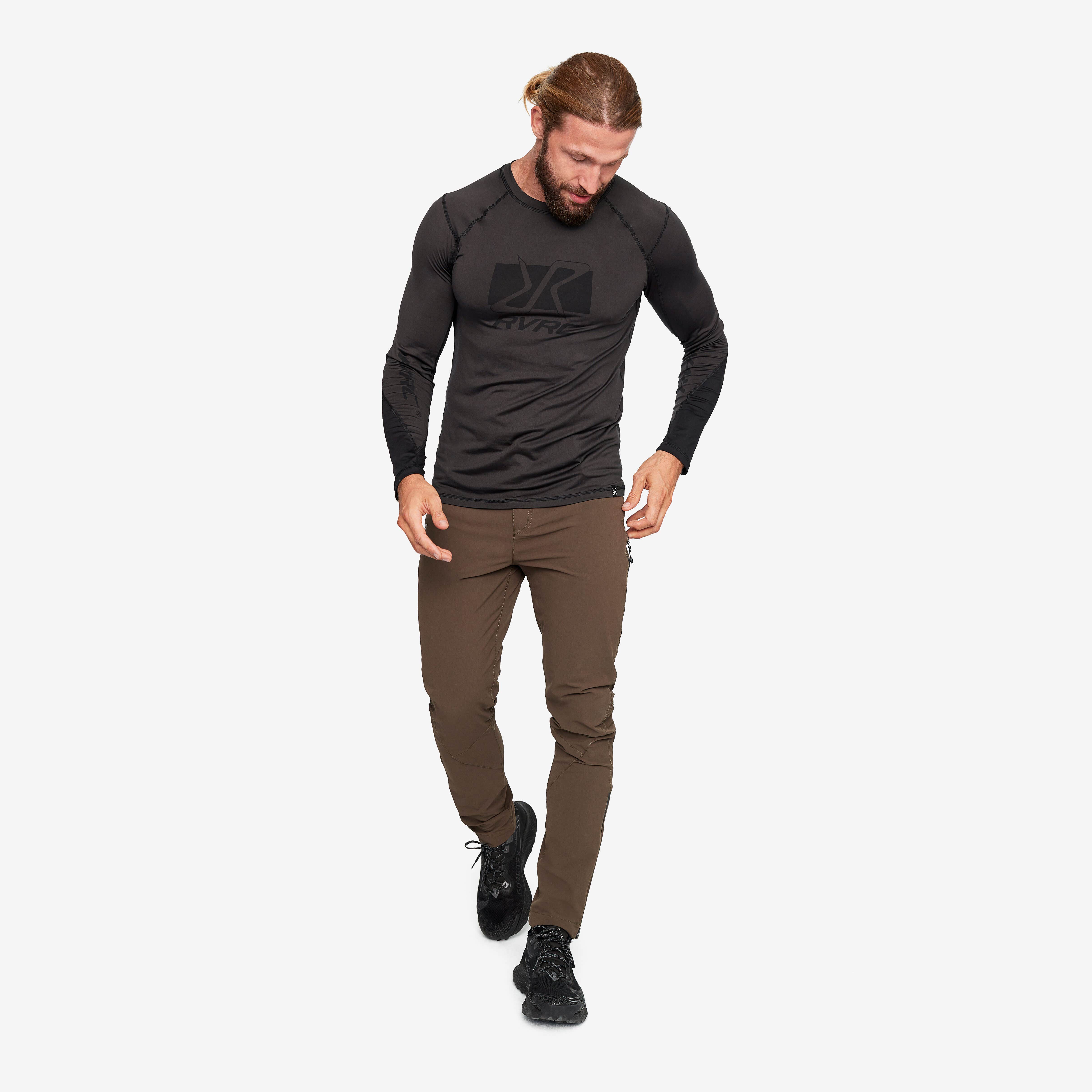 Trail Long Sleeve Tee Homme Anthracite/Black