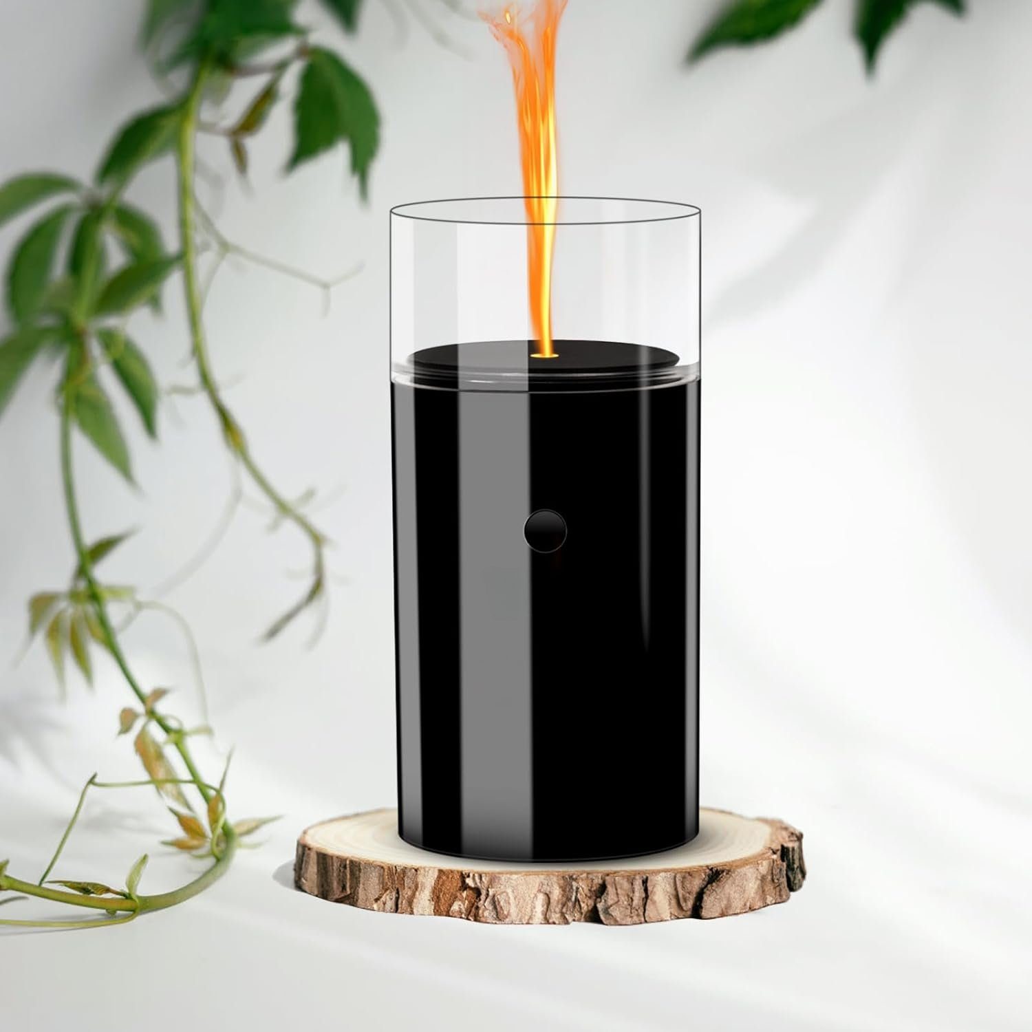 megadot Diffuser Aroma Diffuser, Kabellos Ultraschall Diffuser mit Flammen Effekt, 3D -Kerzenform Duft Diffuser mit 7 Farben LED für Zuhause, Büro, Autos