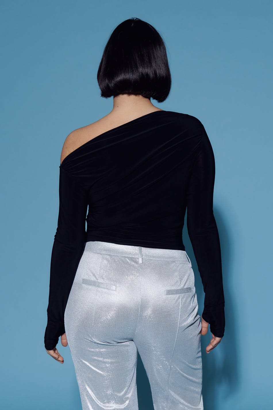 Ruched asymmetric top