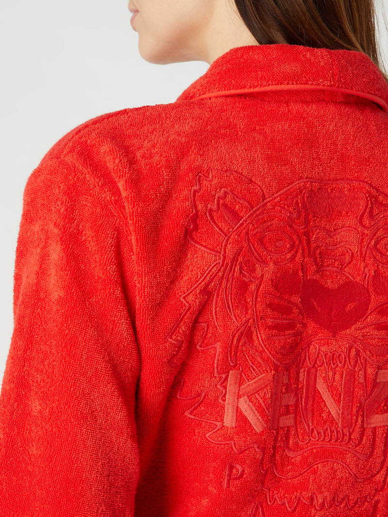 Bademantel aus Frottee in rot