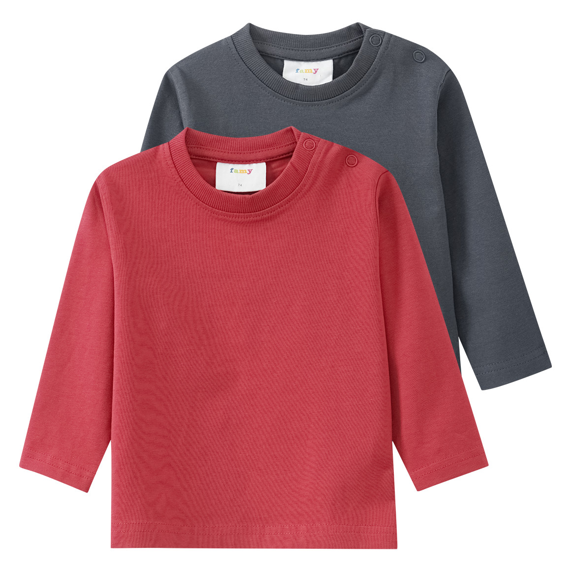 2 Baby Langarmshirts im Basic-Look
