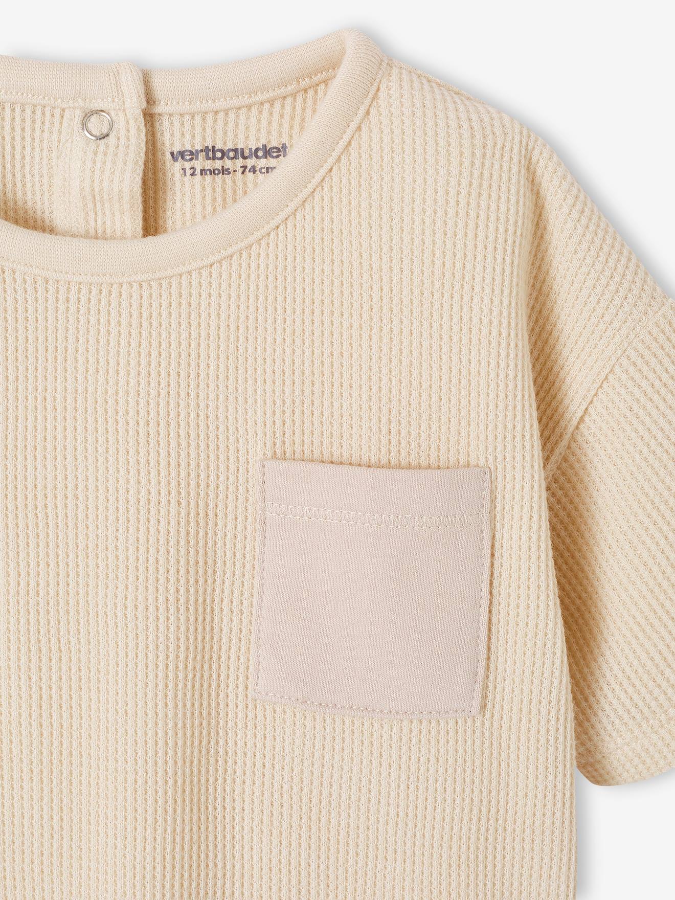 Vertbaudet Baby-Set: T-Shirt & Joggpants Oeko-Tex - wollweiß