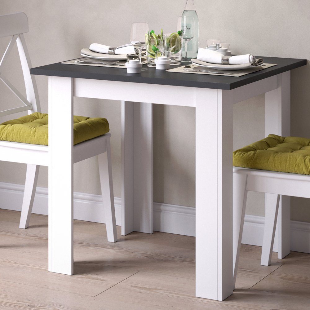 Vicco Esstisch Esszimmertisch Küchentisch KARLOS 80cm Weiß / Anthrazit