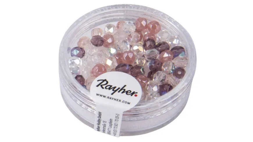 rayher Glas Schliffperle 4mm ø Antikrosé