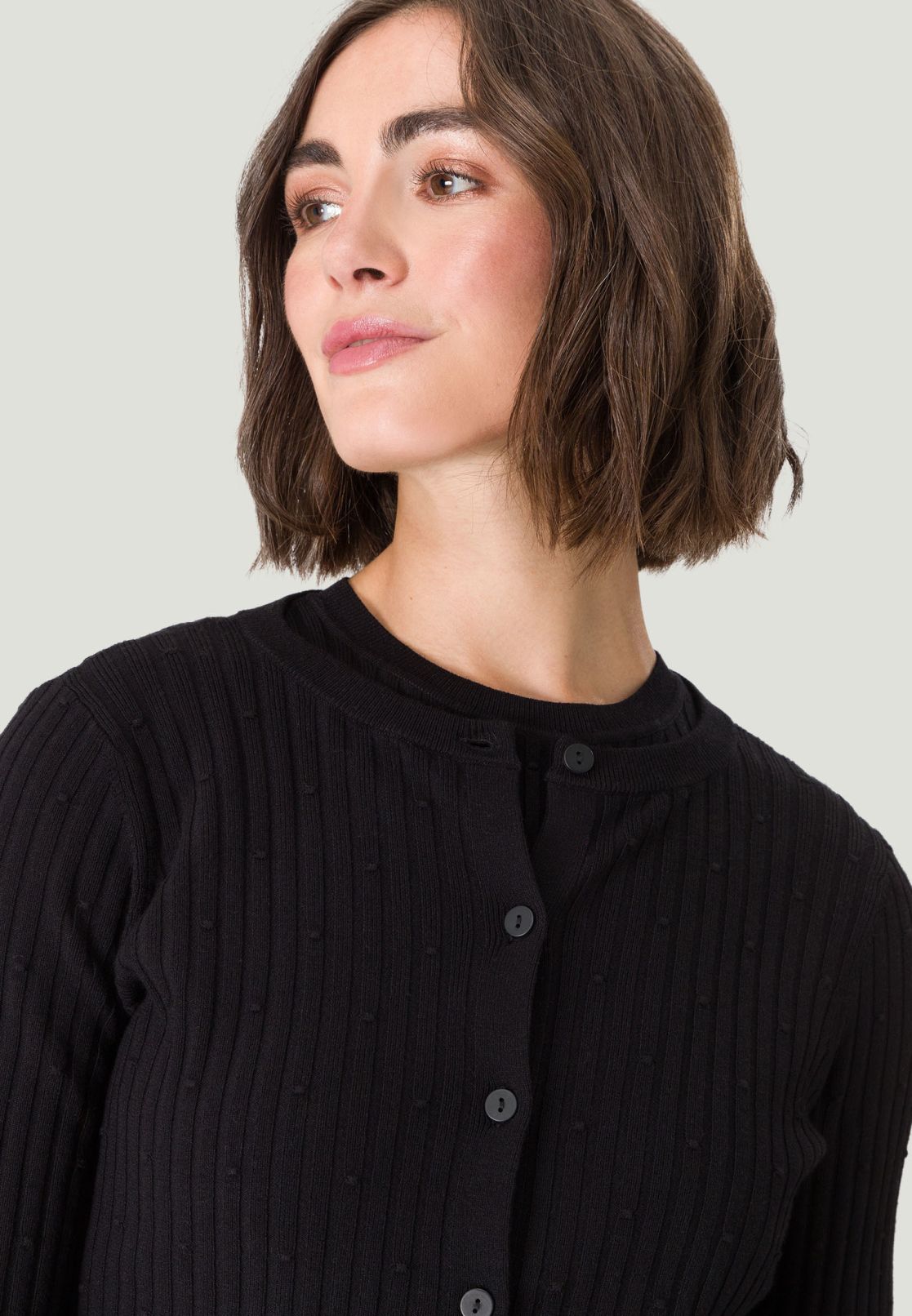 Strickjacke mit Rundausschnitt