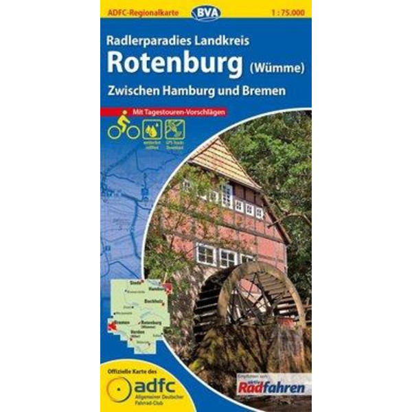 ADFC-Regionalkarte Radlerparadies Landkreis Rotenburg (Wümme) 1 : 75 000 - Fahrradkarte