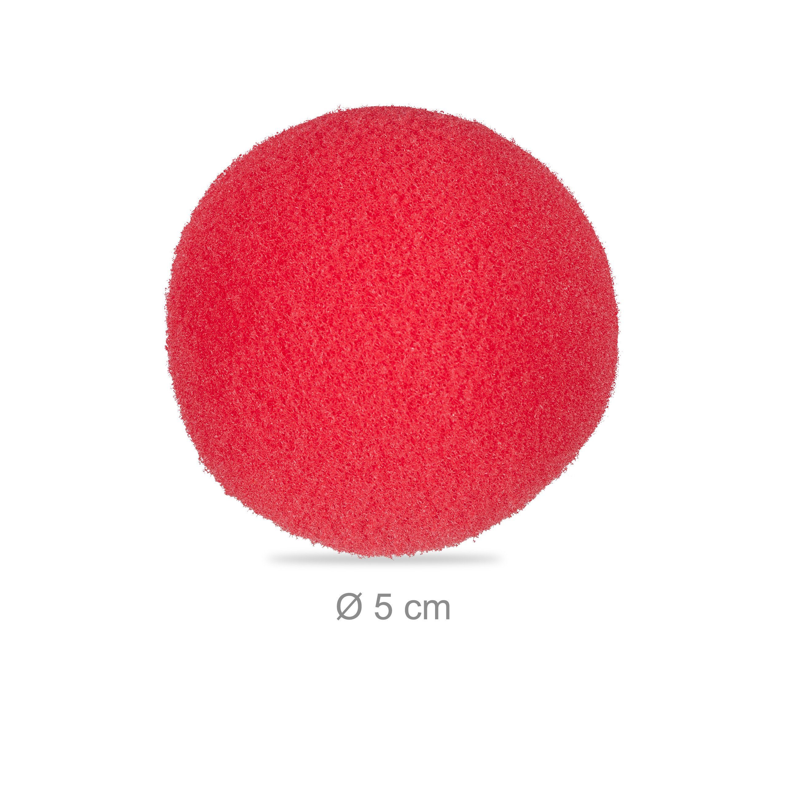 relaxdays Clown-Kostüm 250 x Clownsnase rot