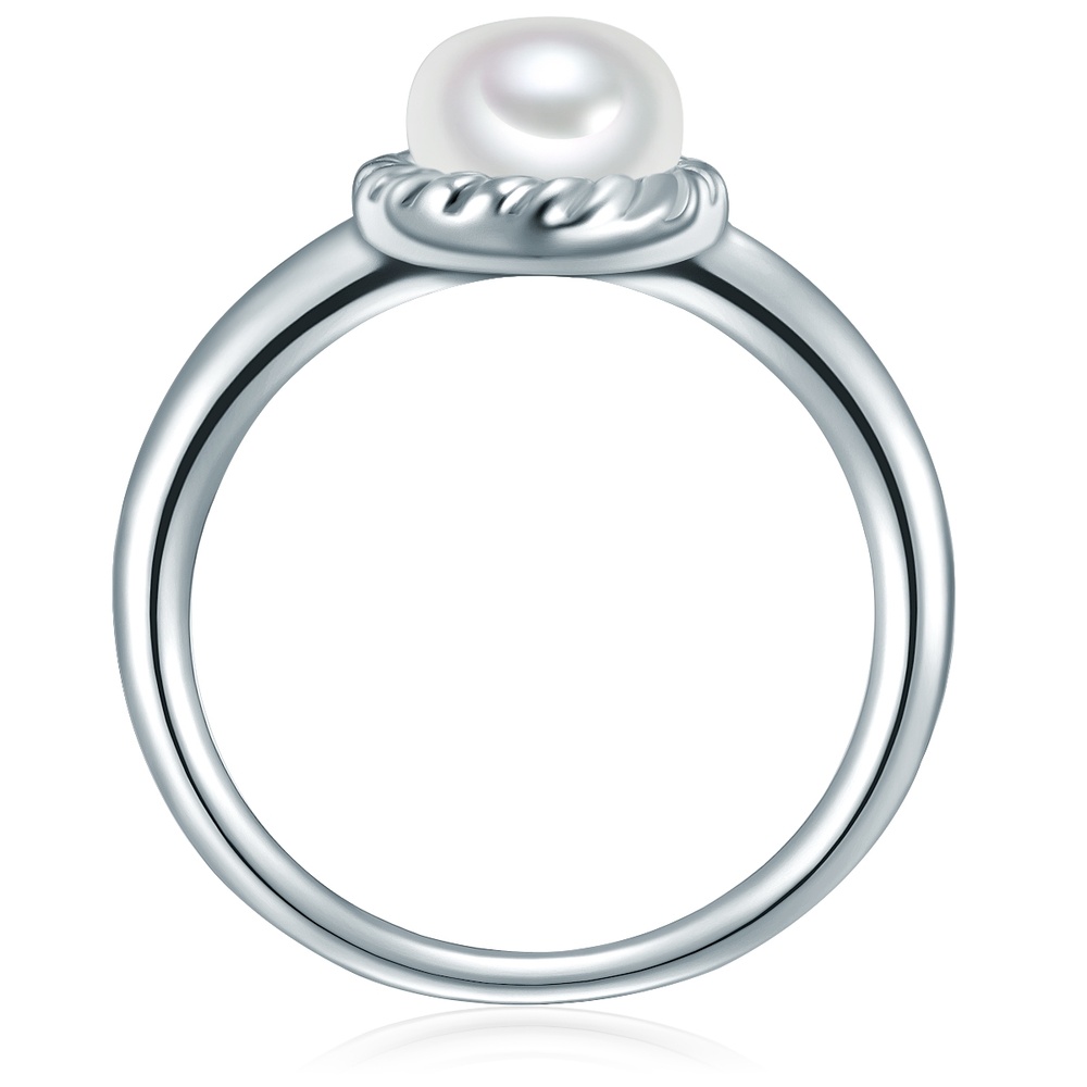 Valero Pearls Bague Argent sterling Oxyde de zirconium (CZ) Perle de culture d'eau douce en Arg Bague