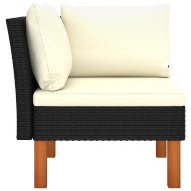 vidaXL Loungesofa 3-tlg. Garten-Lounge-Set Poly Rattan und Eukalyptus Massivholz, 1 Teile