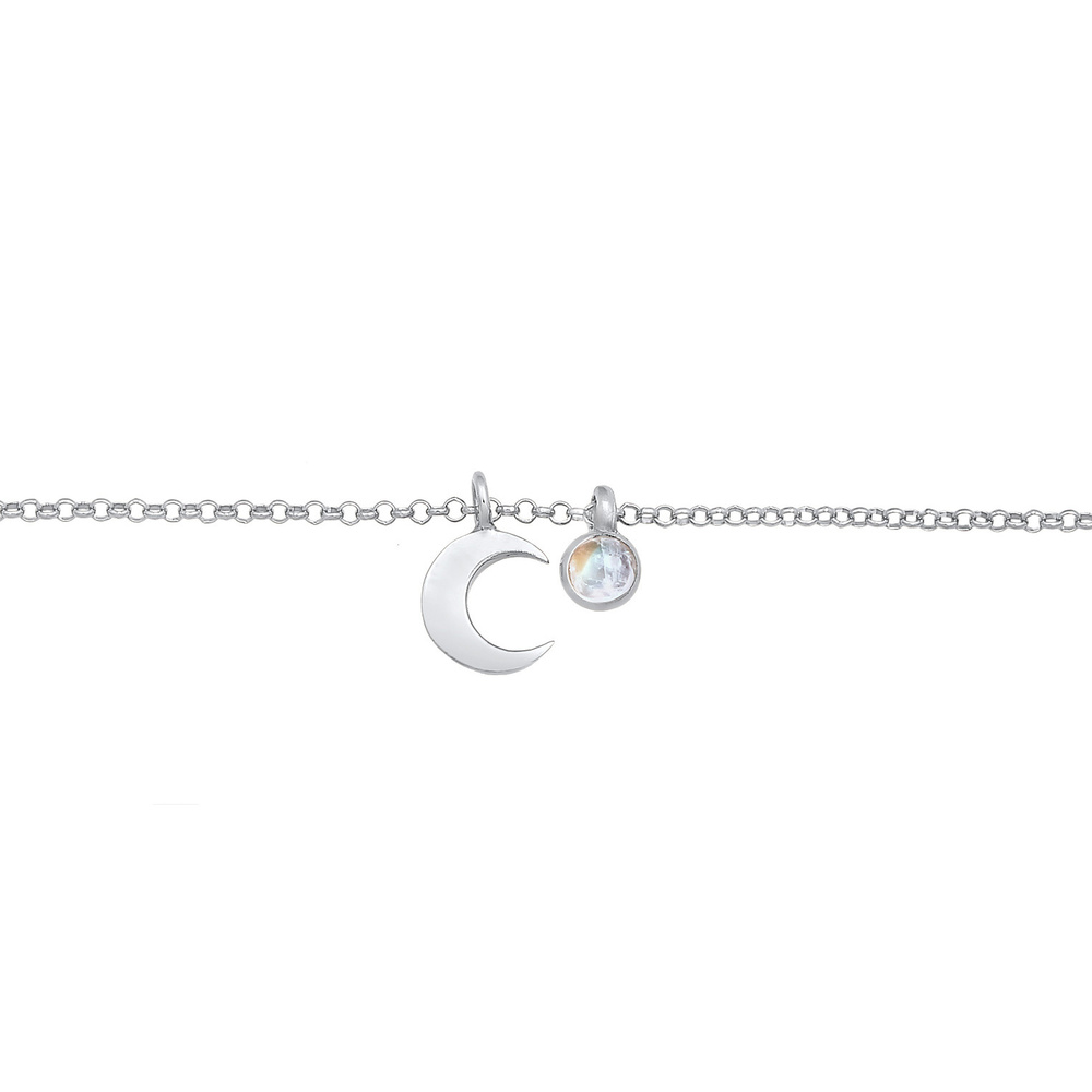 Elli Elli Collier Femmes Choker demi-lune pendentif Astro avec pierre précieuse de lun collier