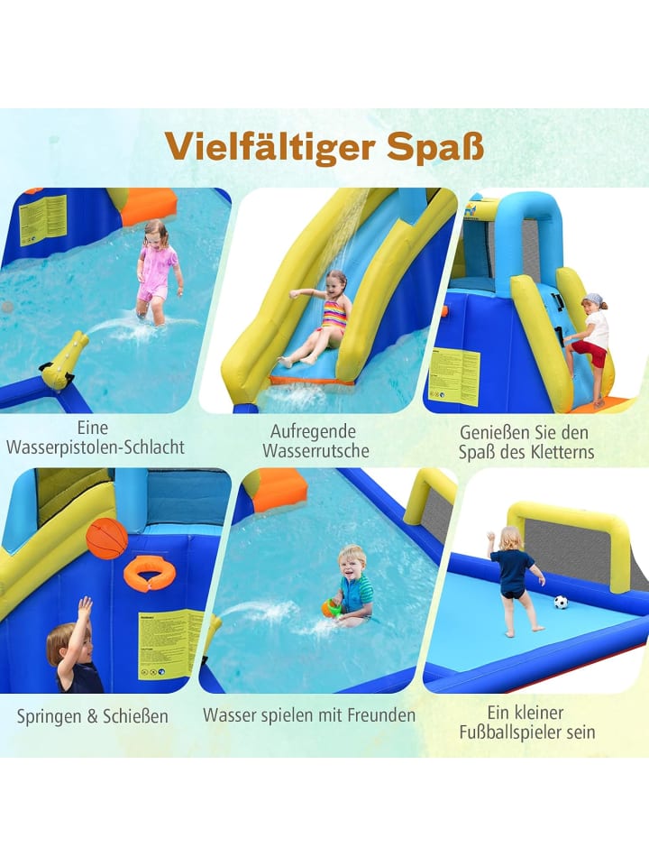 COSTWAY Hüpfburg mit Wasserrutsche 525x373x205cm in Bunt günstig kaufen onesize