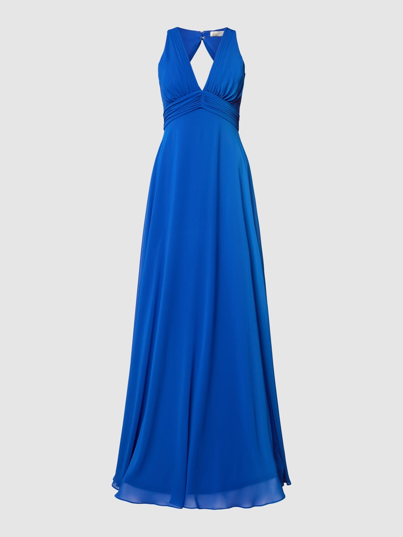 Abendkleid mit Taillenpasse in royalblau