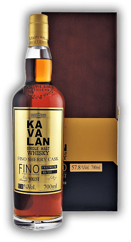 Kavalan Solist Fino Sherry Cask 50-60% Kavalan Solist Fino Sherry Cask 50-60% Das Glanzstück der Solist Serie und der ganze Stolz der Kavalan Destillerie. Einzelfassabfüllung in Fassstärke. 0,7	 Liter - Vol 50-60%