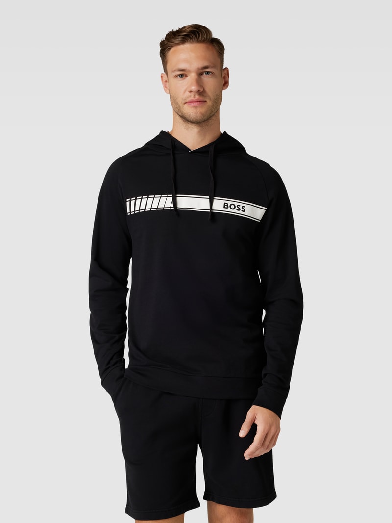 Hoodie mit Label-Print Modell 'Authentic' in schwarz