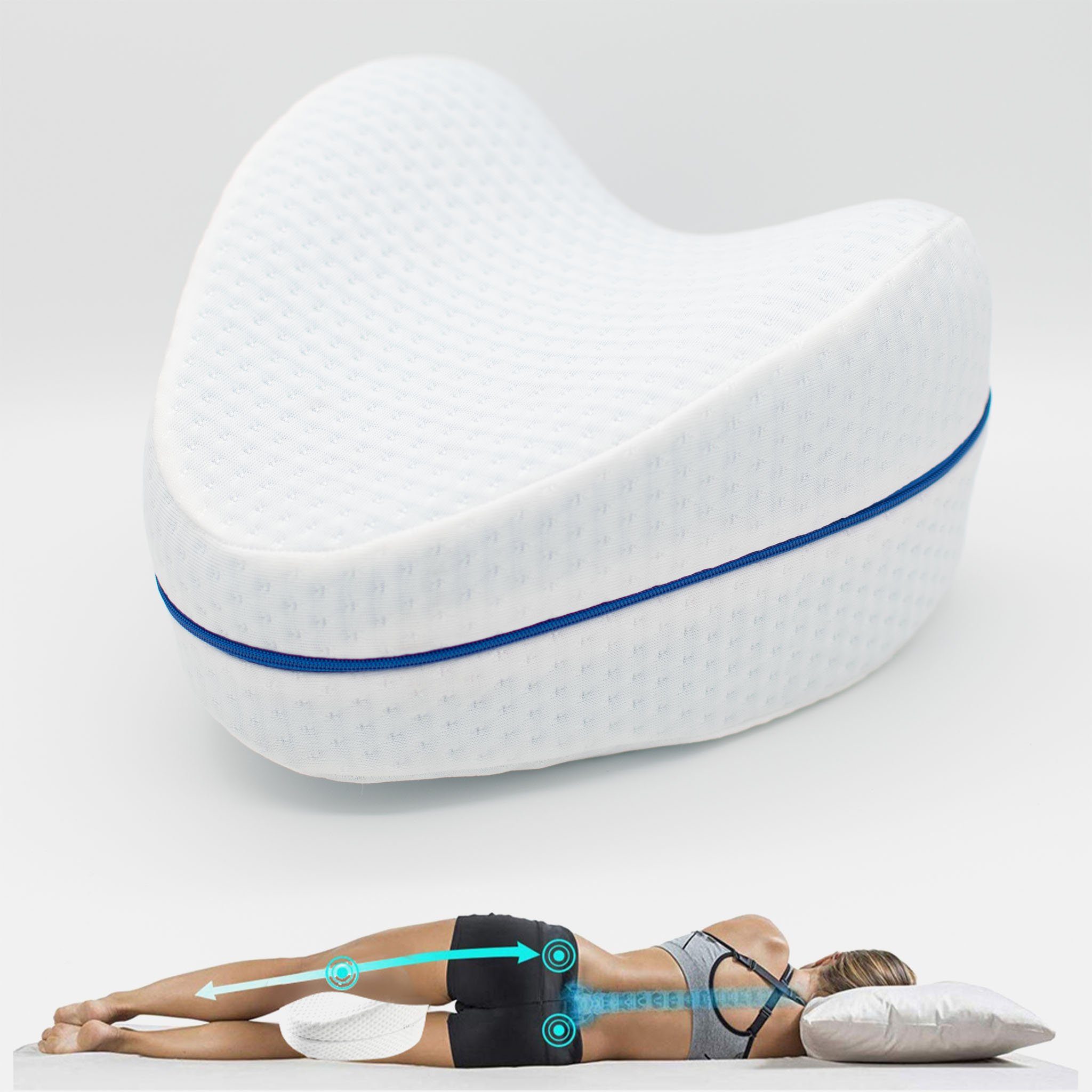 shapevital.de Kniekissen SHAPEVITAL Kniekissen Vital-Dream für erholsamen Schlaf auf der Seite, entlastet die Hüfte, hautfreundlich und atmungsaktiv