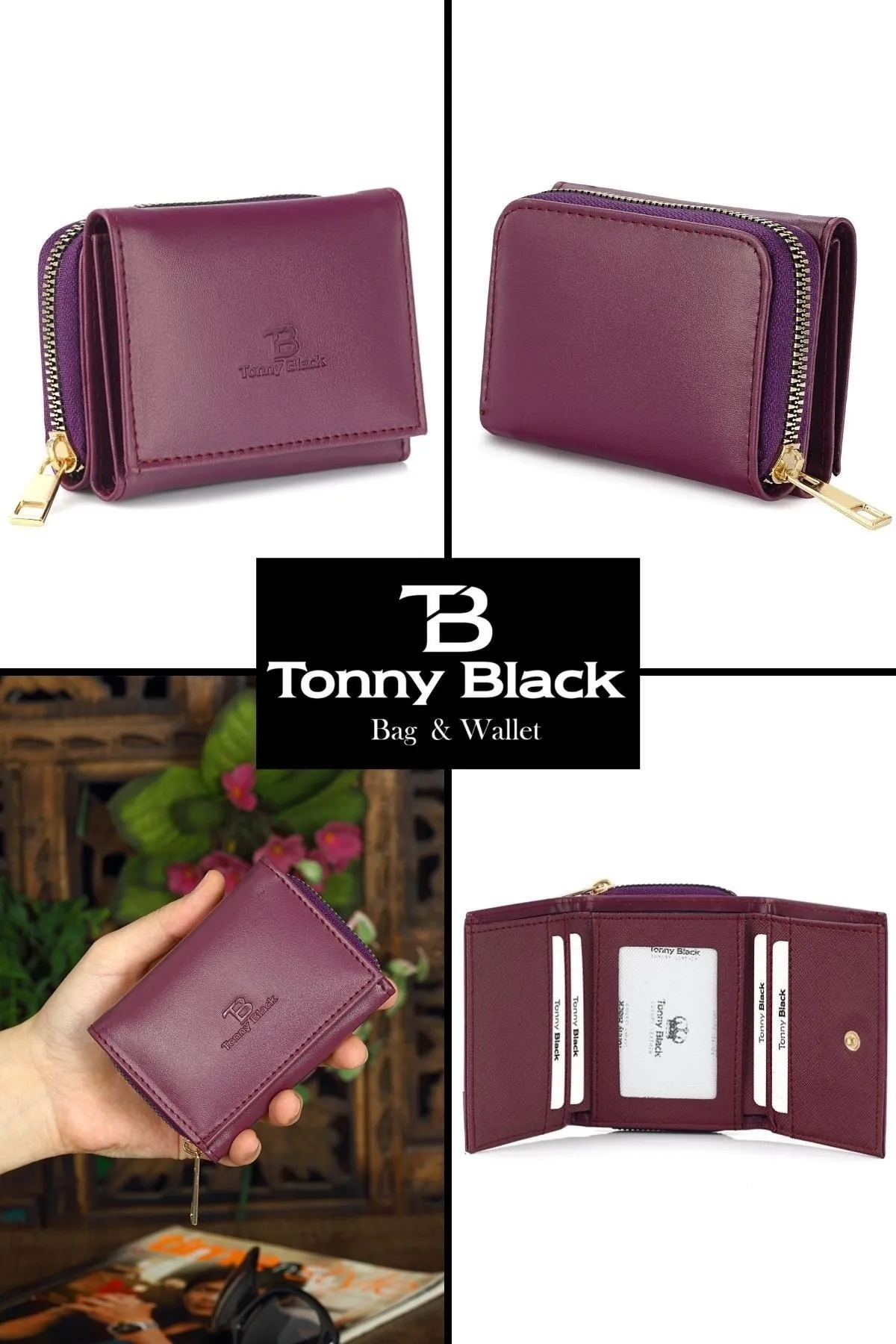 Tonny Black  Geldbörse - Lila - Unifarben