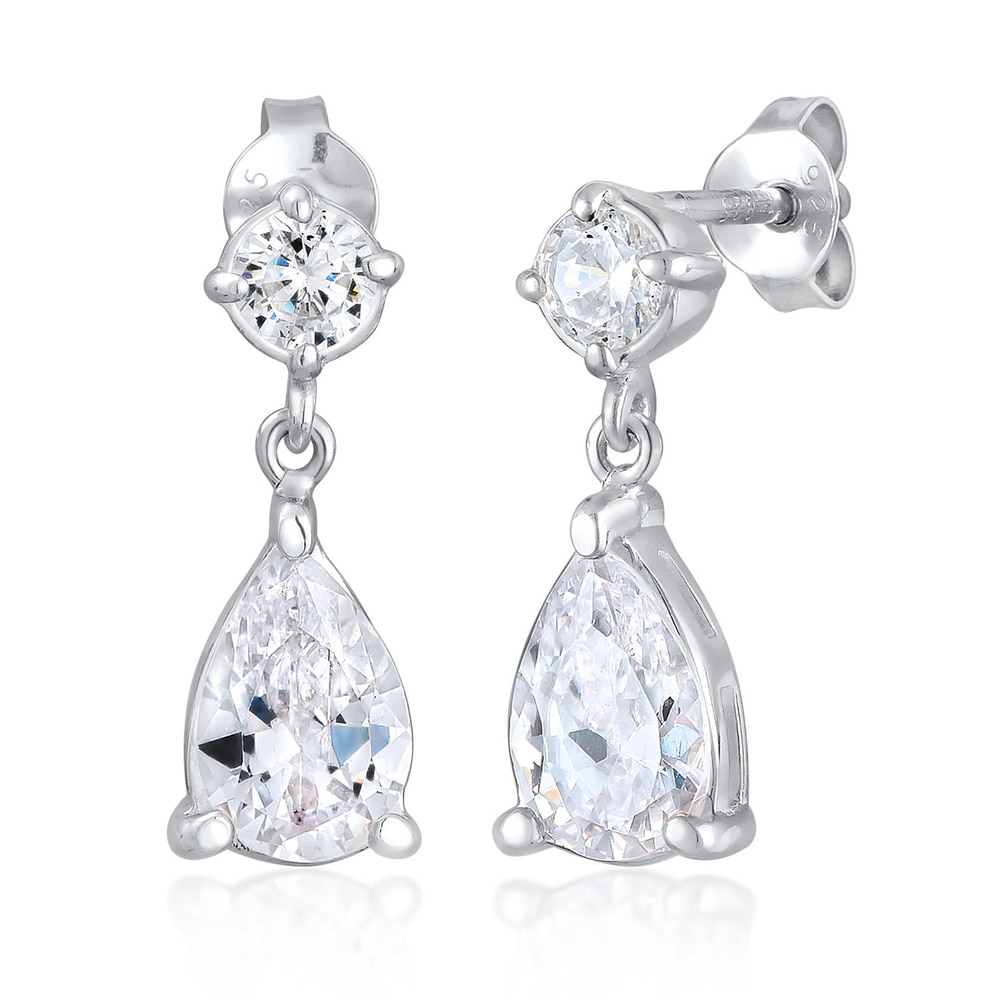 Elli Elli Boucles d'Oreilles Femmes Pendentif d'oreilles Goutte élégant avec zircon en Boucles d'oreilles