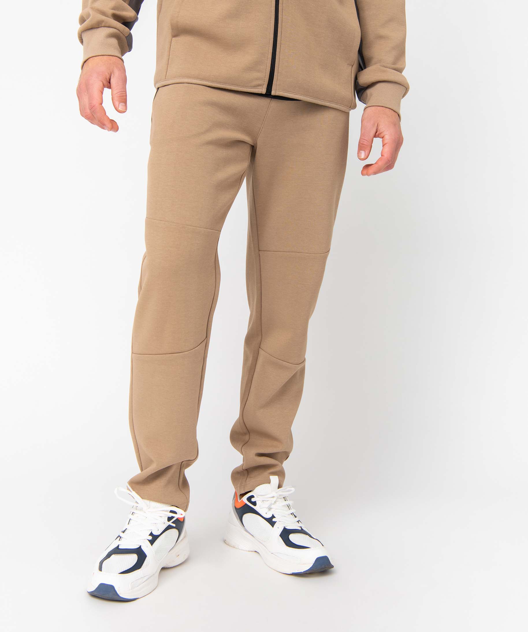 Pantalon homme en maille à poches zippées et taille élast... beige | GEMO