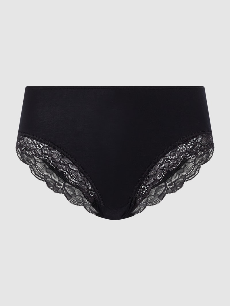Slip mit Stretch-Anteil Modell 'Cotton Lace' in schwarz