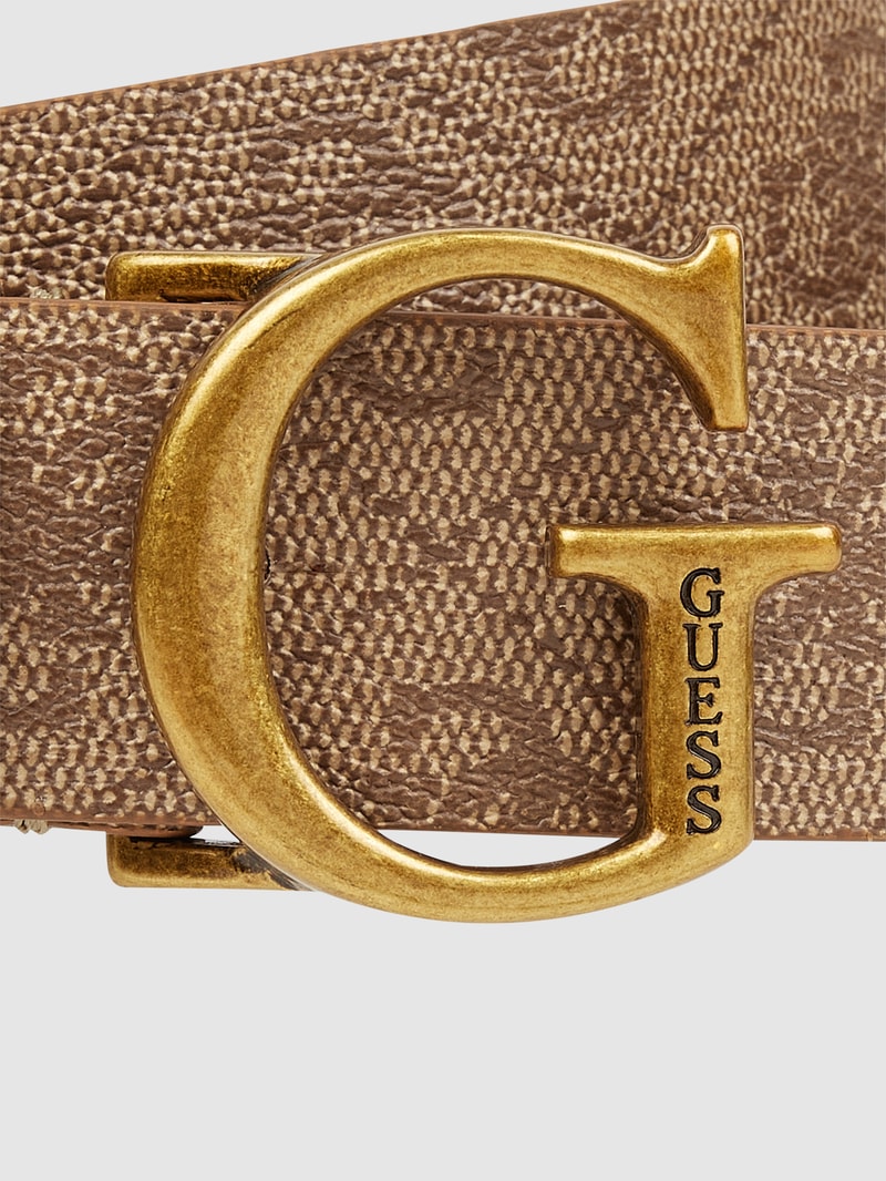 Gürtel mit Logo-Muster in taupe
