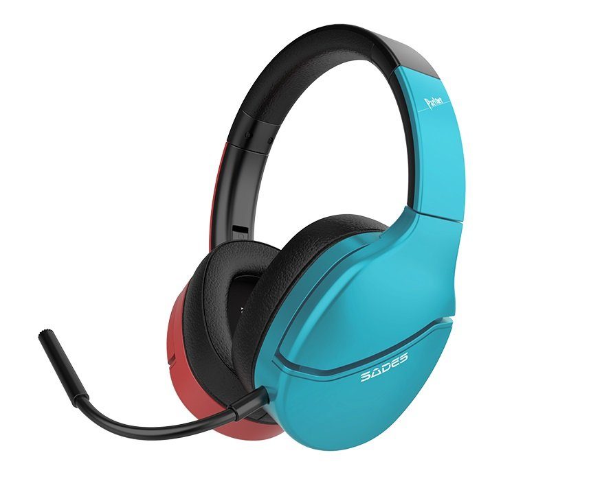Sades Partner SA-204 Gaming-Headset (Mikrofon abnehmbar, kabellos, Stereo, Over Ear, Bluetooth 5.0, Nintendo-Style)