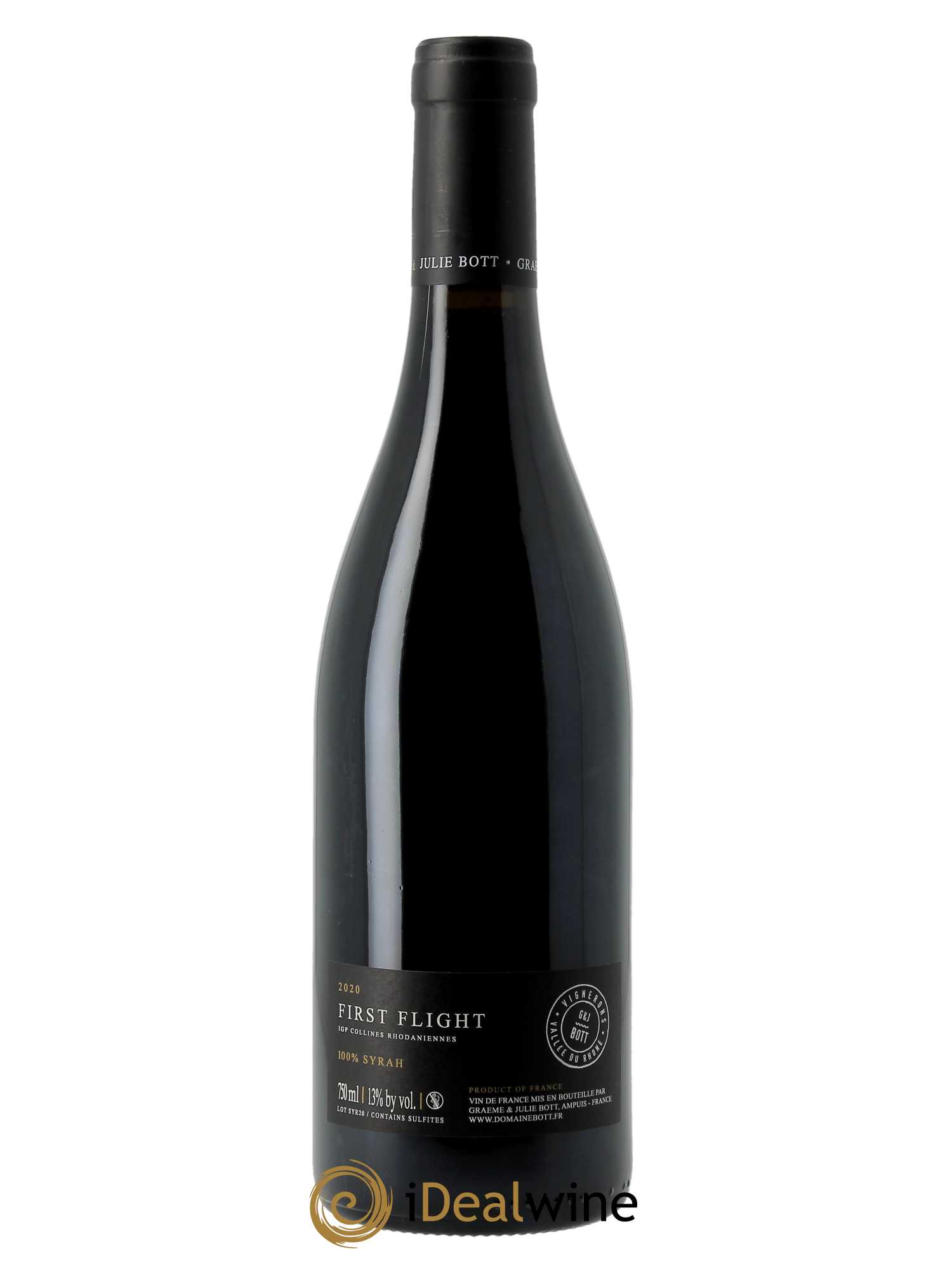 IGP Collines Rhodaniennes Syrah First Flight Graeme & Julie Bott  2020 - Lot de 1 Bouteille